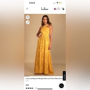 Lulus Love and Beyond Marigold Burnout Floral Maxi Dress